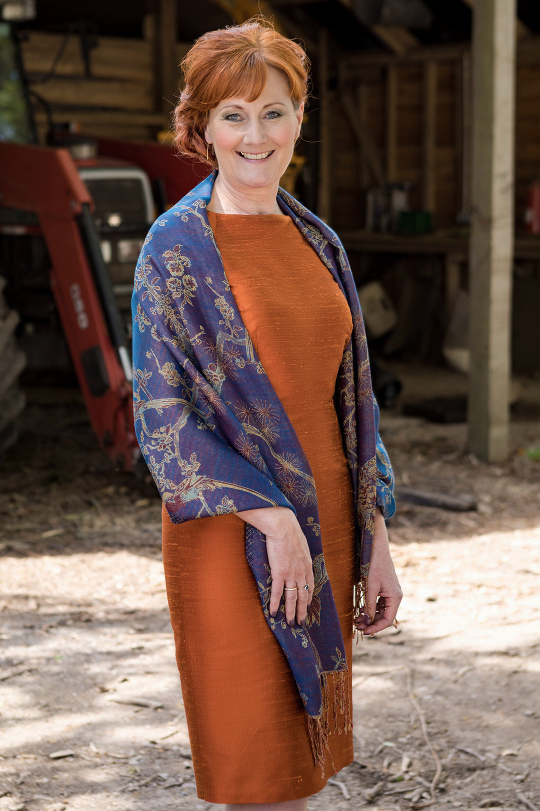 Hepburn Dress in Burnt Orange