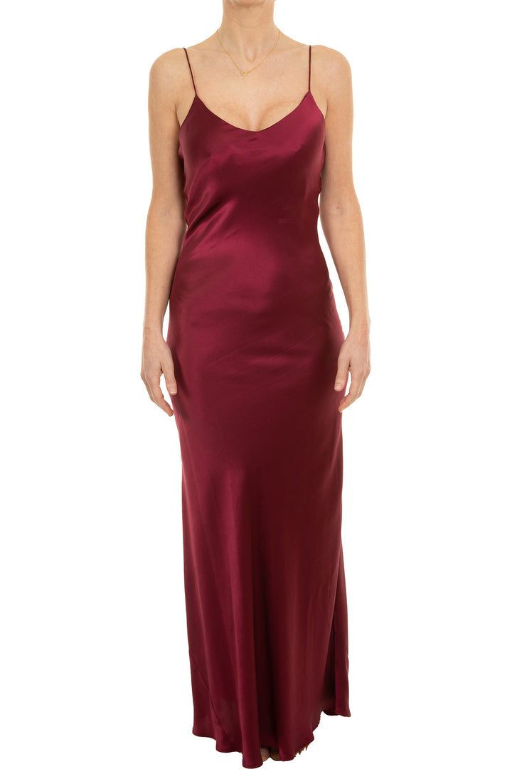 Silk Slip Dress in Dark Cherry