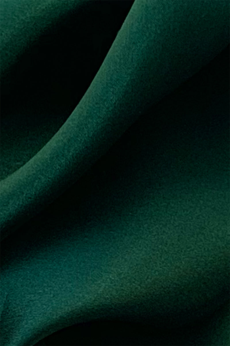 Silk green fabric. 