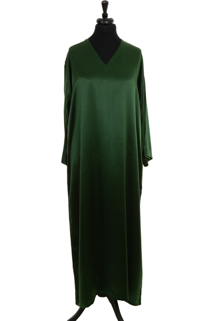 Subtle Luxury Cashmere 2024 Army Green Hooded Caftan