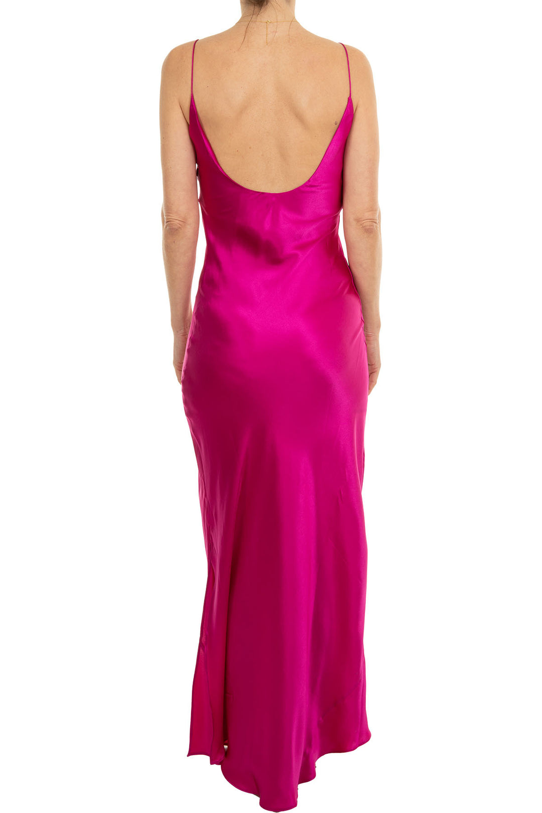 Silk Slip Dress in Electric Pink