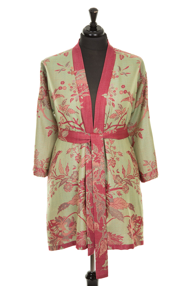 Kimono jacket with a belt. Plus size festival outfit. 