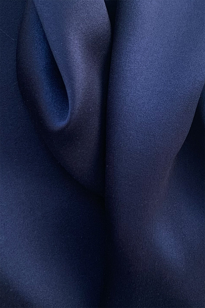 Silk Dressing Gown in Navy