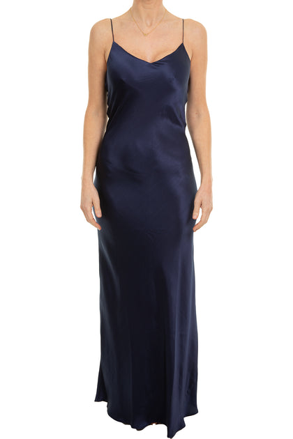 Silk Slip Dress in Navy – Shibumi