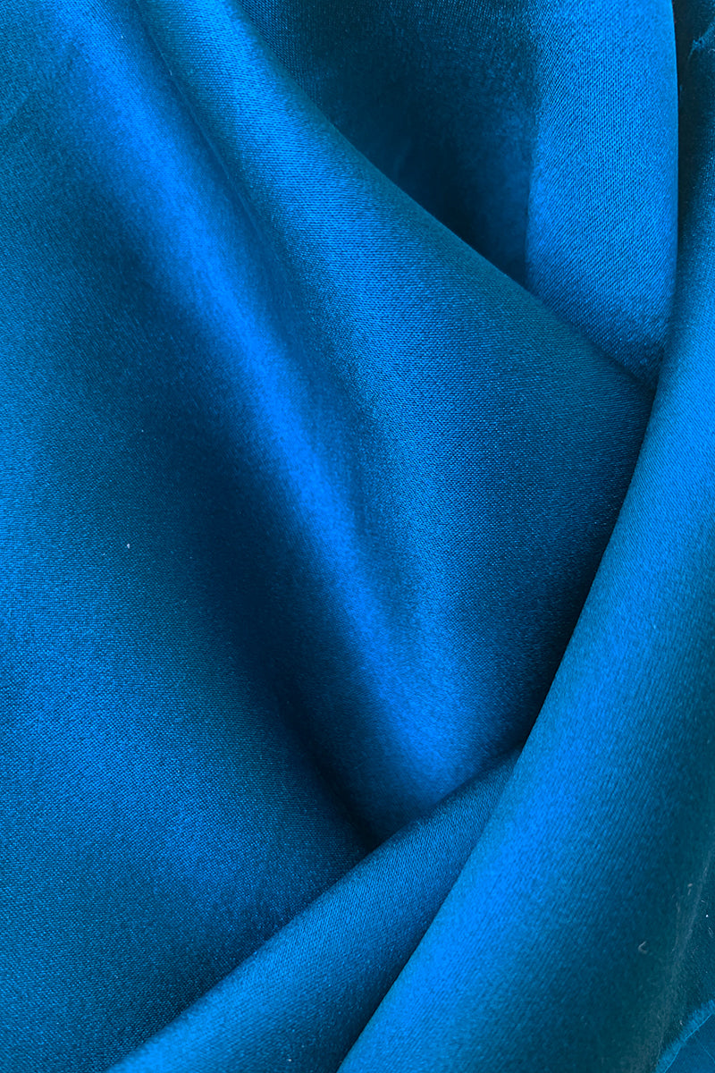 silk fabric in teal