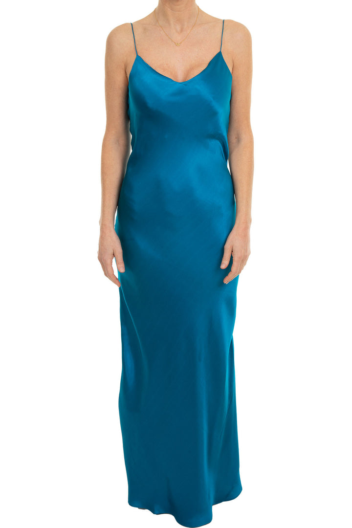 Silk Slip Dress in Perfect Teal