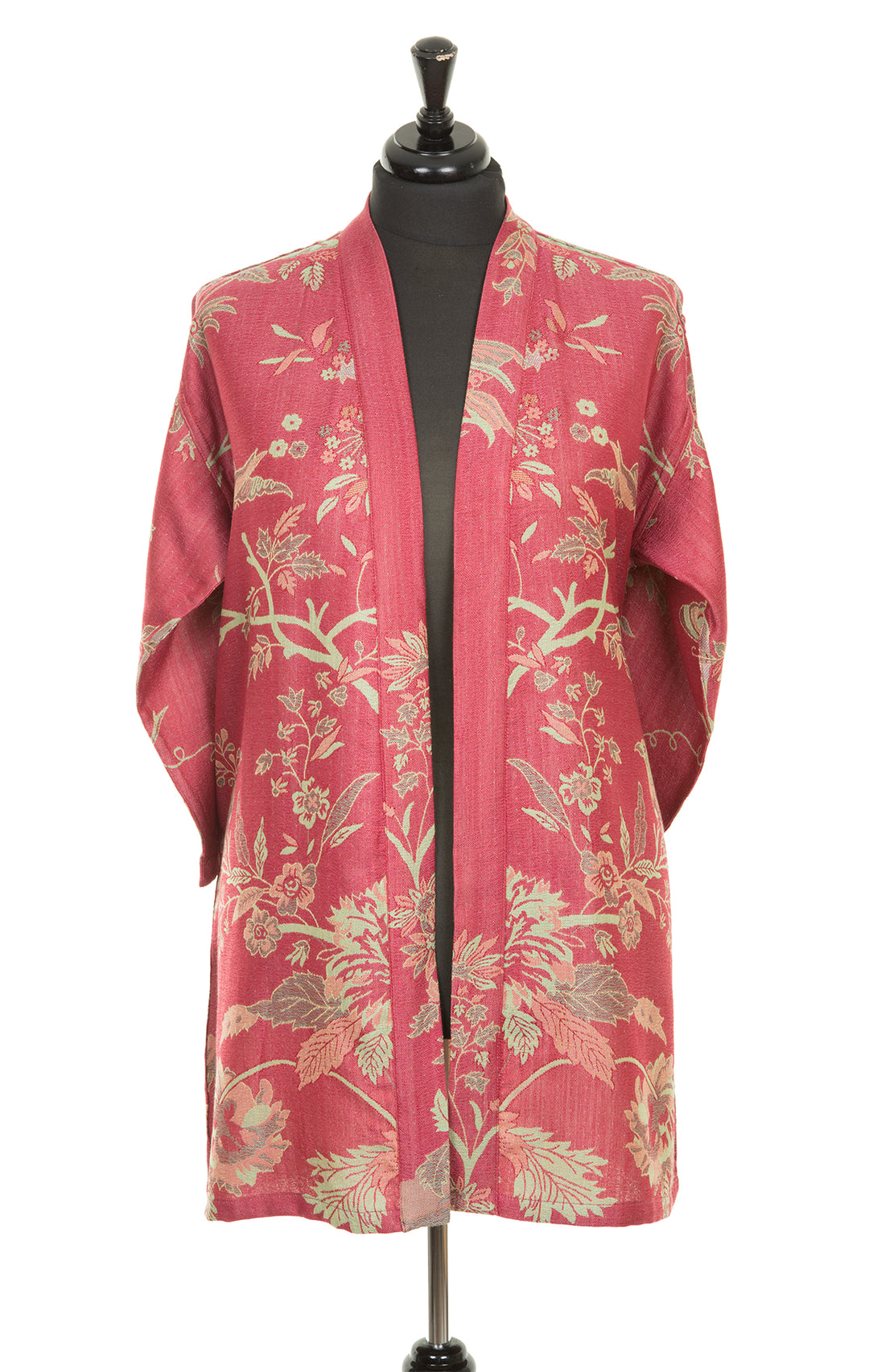 Plus size open kimono. Red cashmere kimono for women. 