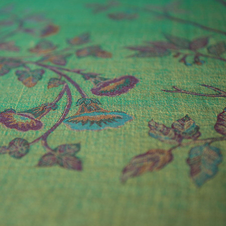 green floral fabric 