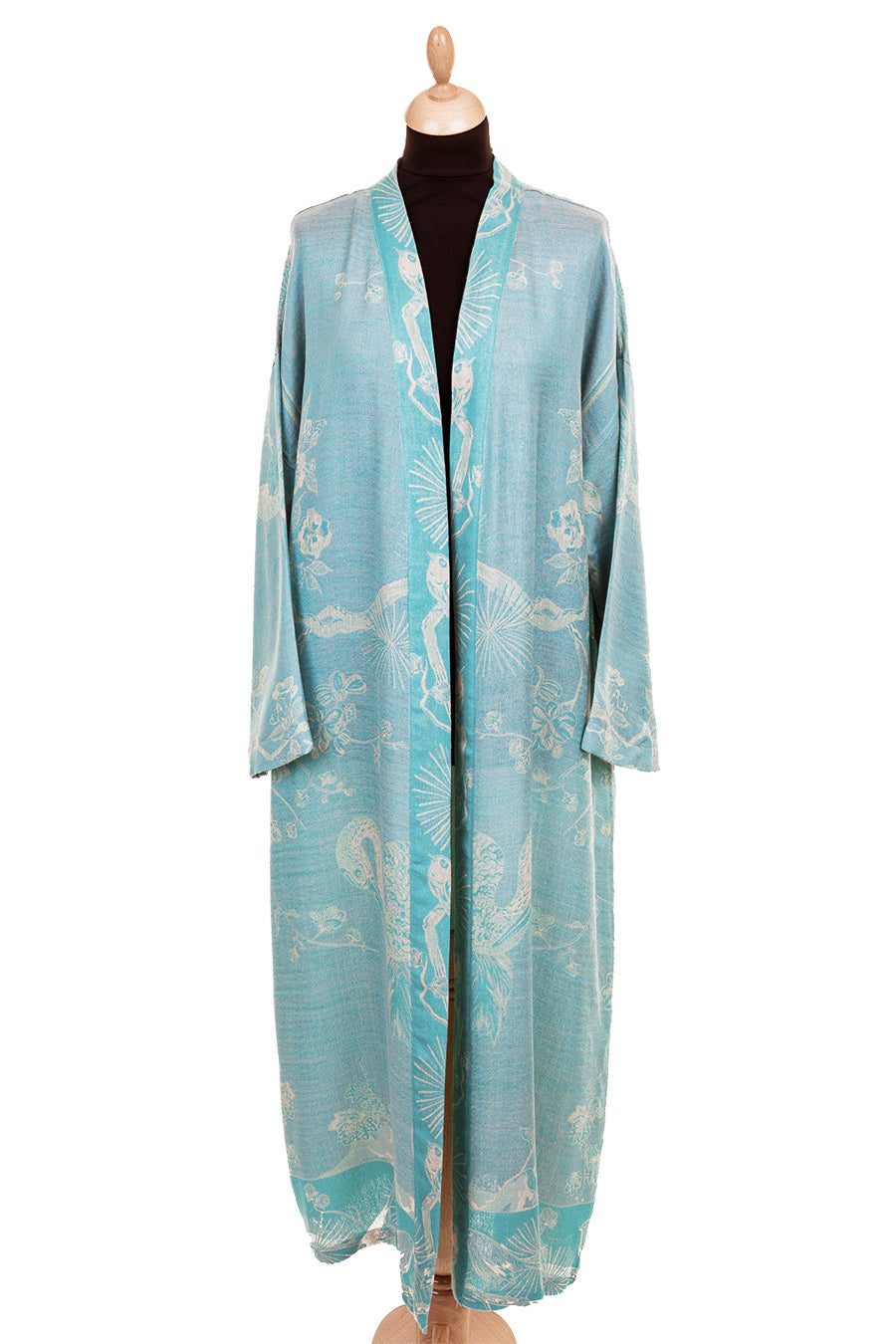 Reversible Dressing Gown in Pale Cyan