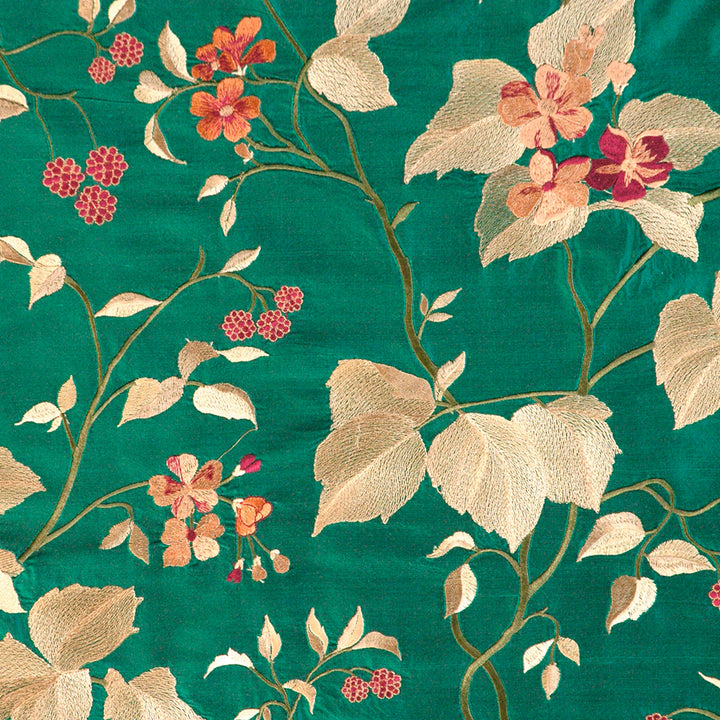 silk fabric to buy in green