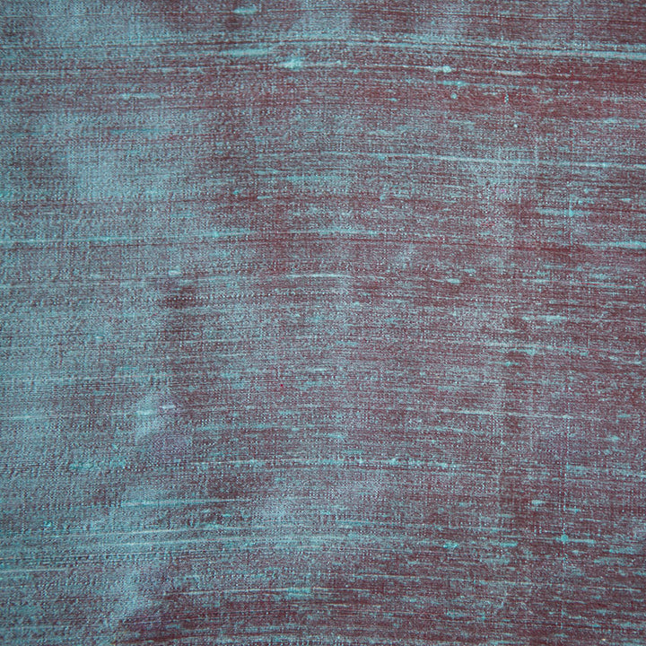 Raw silk blue fabric sample. 