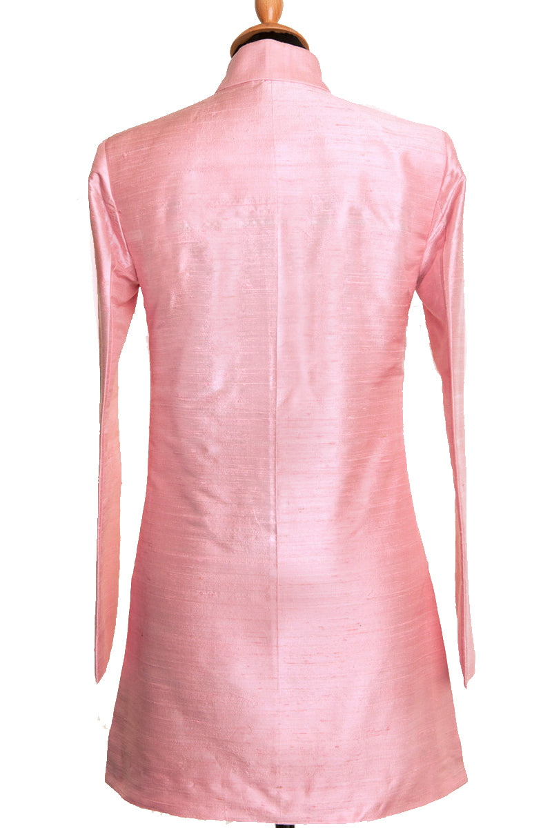 Long Nehru Jacket in Pink Sugar