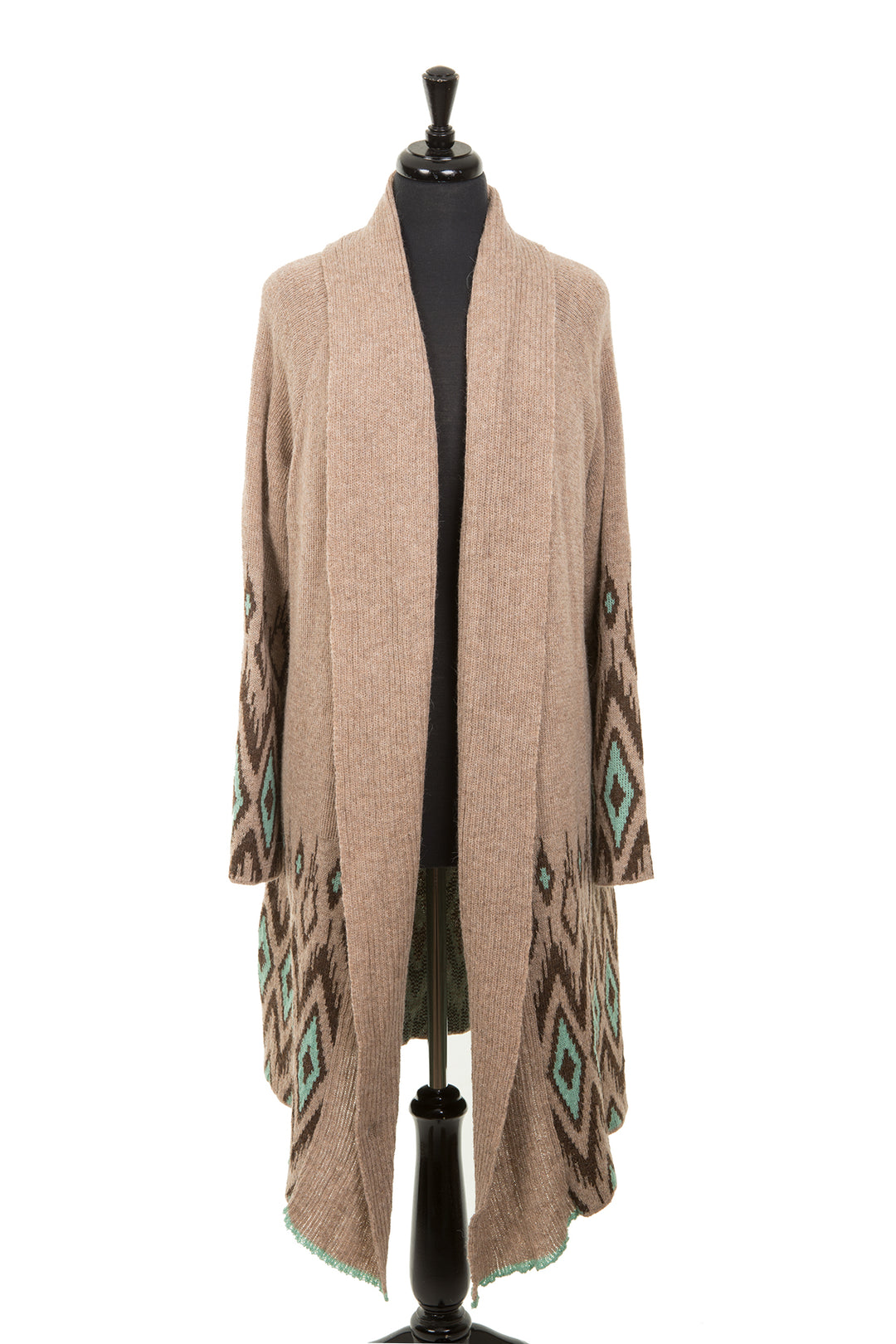 womens-turquoise-blue-brown-ethical-eco-alpaca-wool-coat-dressimg-gown-cardigan-gift-ideas-aztec-pattern